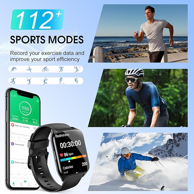 letsfit Smart Watch for Men Women(Answer/Make Calls), 1.85" HD Touch Screen Fitness Watch with Sleep Heart Rate Monitor