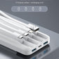 BeeFlavor Portable Charger with Built in Cables, Portable Charger with Cords Wires Slim 10000mAh Travel Battery Pack 6 Outputs 3 Inputs 3A Fast Charging Power Bank for Samsung Google Pixel LG Moto iPhone iPad