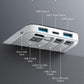 BeeFlavor Portable Charger with Built in Cables, Portable Charger with Cords Wires Slim 10000mAh Travel Battery Pack 6 Outputs 3 Inputs 3A Fast Charging Power Bank for Samsung Google Pixel LG Moto iPhone iPad