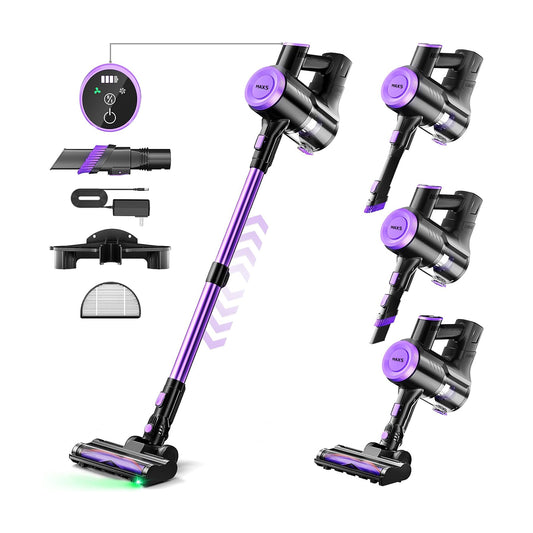 MAX5 Cordless Vacuum Cleaner, Up to 50 Mins Runtime Rechargeable Stick Vacuum, 25000pa 180W Lightweight Vacuum with HEPA Filter, 6In1 Vacuum Cleaners for Home Hardwood Floor