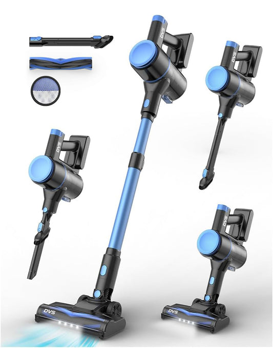 DVS Cordless Vacuum Cleaner, Lightweight Stick Vacuum with Powerful Suction