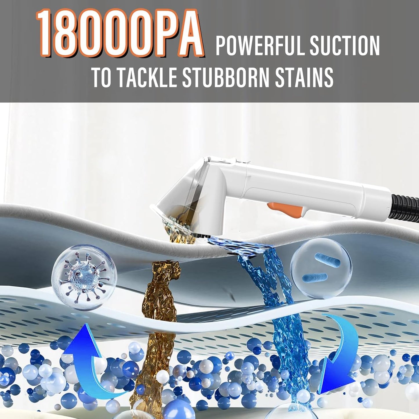 DVS Portable Carpet & Upholestery Cleaner Machine for Pets, Spot, Stain,Couch Cleaner Machine with 15Kpa Powerful Suction