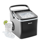 Sencre Smart Ice Maker Countertop, Portable Ice Machine with Voice Control, 9 Ice Cubes in 6 Minutes 3 Sizes, 26lbs/24Hrs, Self Cleaning RGB Lights, Quiet Ice Maker with Scoop for Kitchen Silver