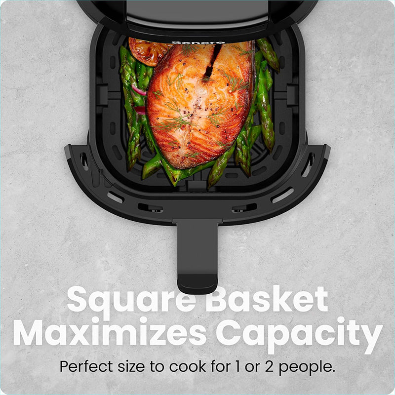 Sencre 2 Qt Mini Air Fryer – Digital Space-Saving Compact Air Fryer with Nonstick and Dishwasher Safe Basket, Quick & Easy Meals in Minutes, Features Digital Timer and Shake Reminder – Black