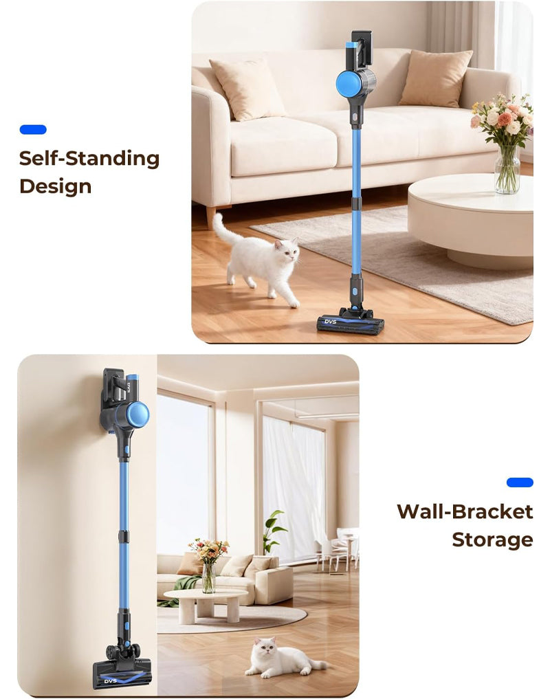 DVS Cordless Vacuum Cleaner, Lightweight Stick Vacuum with Powerful Suction