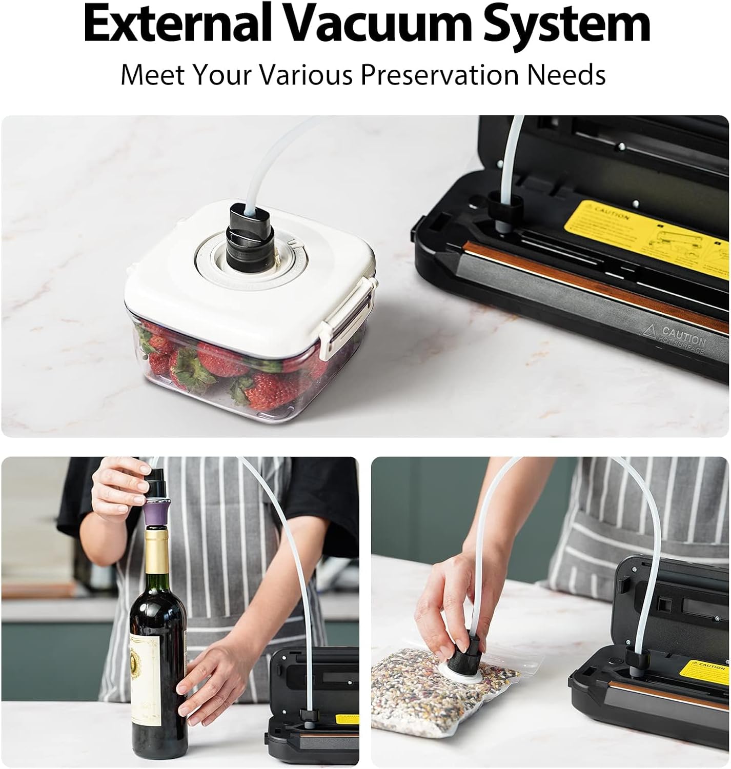 Vacuum Sealer Machine, with Starter Kit and 2-Year Warranty, DVS Automatic Air Sealing for Food Storage