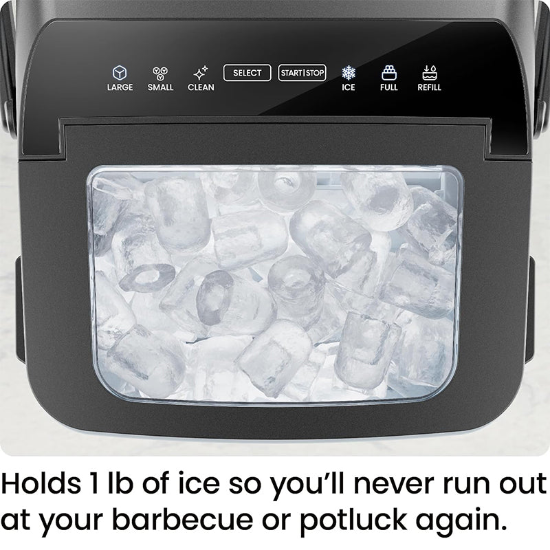 Sencre Smart Ice Maker Countertop, Portable Ice Machine with Voice Control, 9 Ice Cubes in 6 Minutes 3 Sizes, 26lbs/24Hrs, Self Cleaning RGB Lights, Quiet Ice Maker with Scoop for Kitchen Silver
