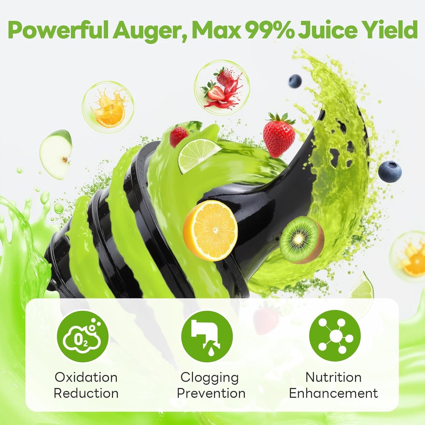 MAX5 Juicer Machines with 5.3" Mega Mouth & Large Feed Chute, Cold Press Juicer for Whole Fruits & Vegetables, Professional Slow Masticating juicer for Batch Juicing, High Juice Yield Easy to Clean