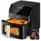 Beelicious Smart+ 5.8Qt Large Air Fryer with Viewing Window, 12-in-1 Digital Air Fryer, Flavor-Lock Technology, Shake Reminder, Dishwasher-Safe Nonstick Basket, 40+ Recipes, Black