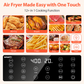 Beelicious Smart+ 5.8Qt Large Air Fryer with Viewing Window, 12-in-1 Digital Air Fryer, Flavor-Lock Technology, Shake Reminder, Dishwasher-Safe Nonstick Basket, 40+ Recipes, Black