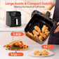 Beelicious Smart+ 5.8Qt Large Air Fryer with Viewing Window, 12-in-1 Digital Air Fryer, Flavor-Lock Technology, Shake Reminder, Dishwasher-Safe Nonstick Basket, 40+ Recipes, Black